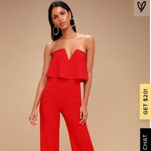 NWT Lulus red jumpsuit